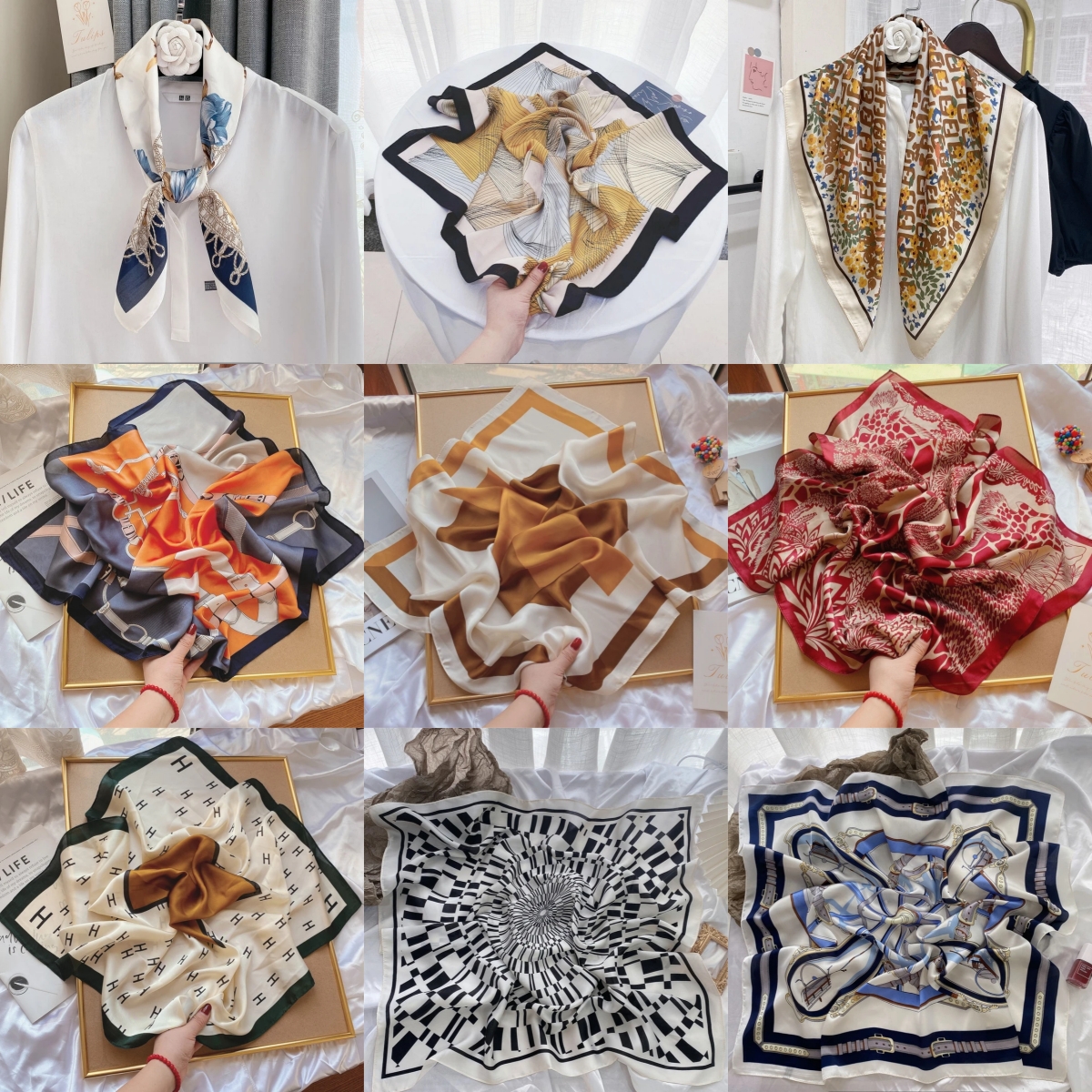 Vintage Fashion Jersey - Fashionable Vintage Print Square Scarf for