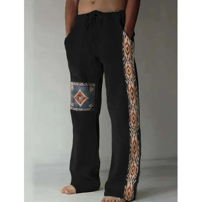Retro Track Pant - Vintage Ethnic Style Men's Trousers Summer