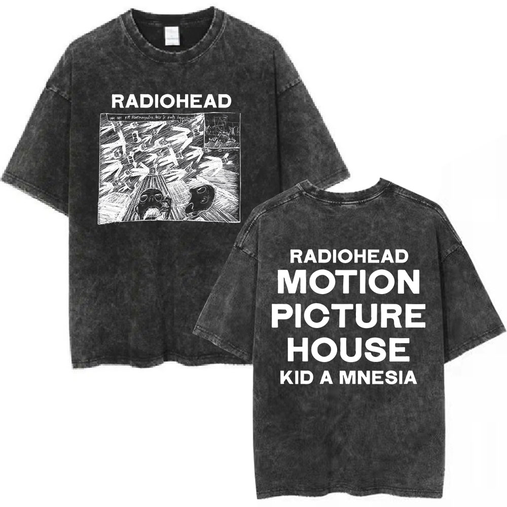 Vintage Fashion Houses - Vintage Washed Rock Band Radiohead Motion
