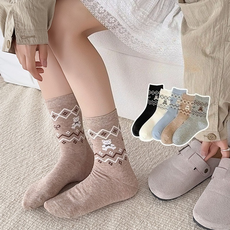 Retro Vintage Korean Fashion - Retro Socks Women 2025 Autumn and