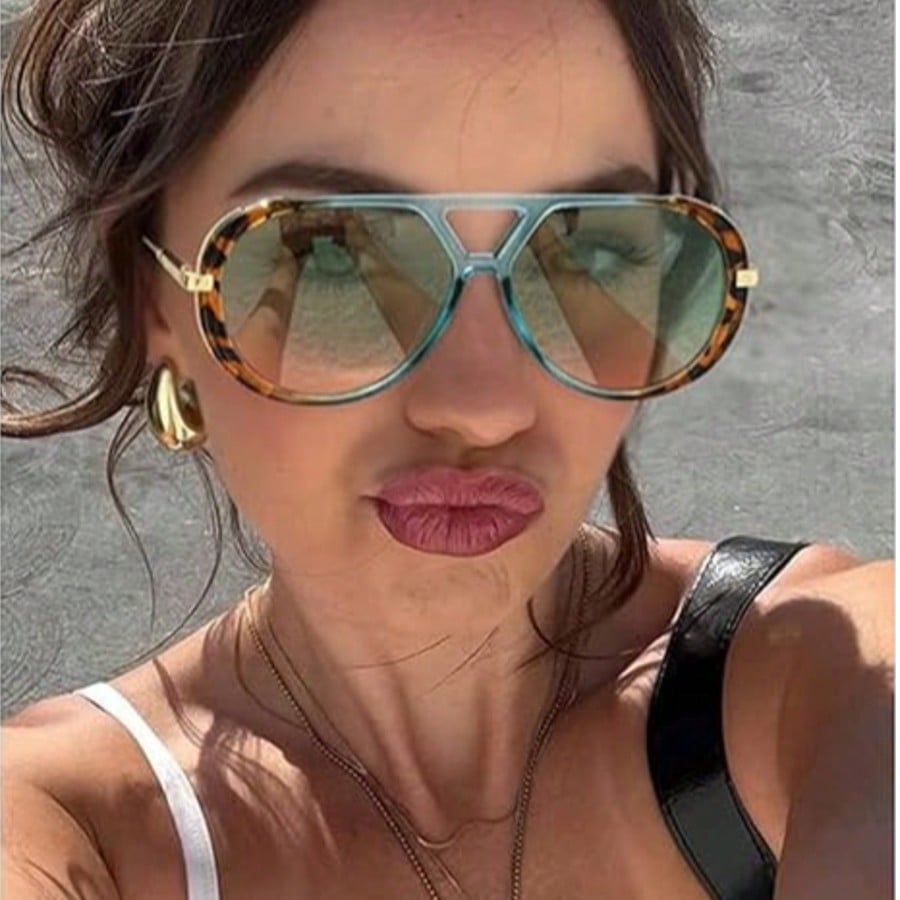 Vintage Fashion Design - 1pc Oversized Aviator For Women Men