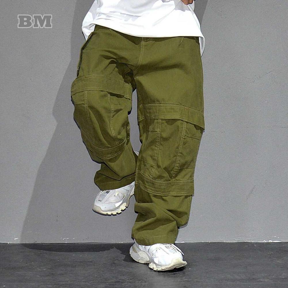 Retro Track Pant - High Quality Army Green Cargo Pants