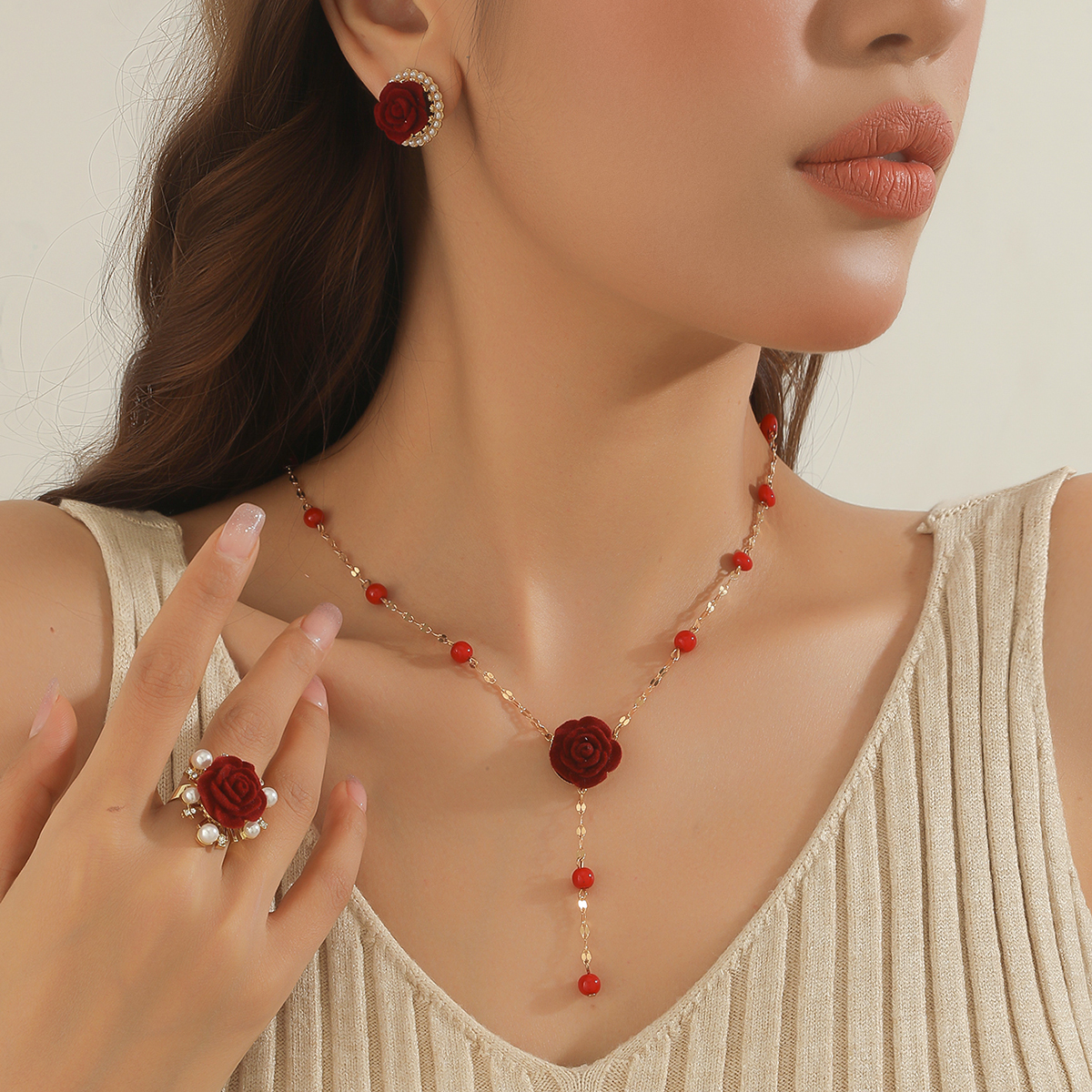 Vintage Fashion Hong Kong - Vintage Hong Kong Style Burgundy Rose