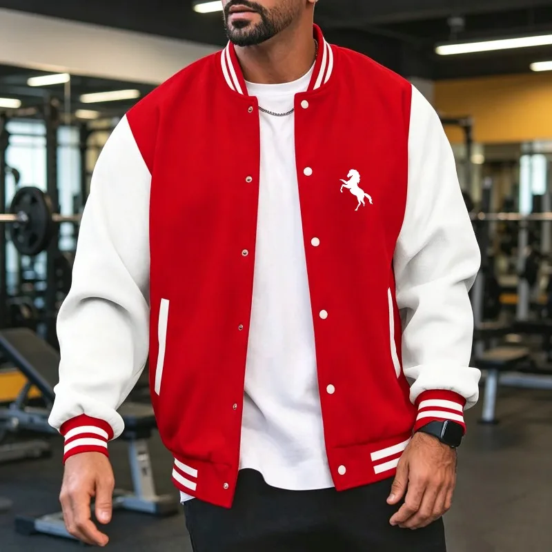 Men Color Block Baseball Jacke - Varsity Jacket Wool review and price