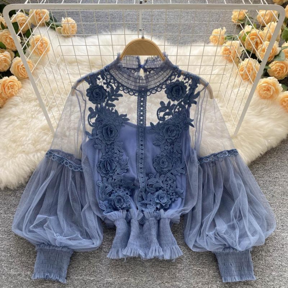 2Pcs/Set Lace Puff Long Sleeve - Vintage Fashion Jersey review and price