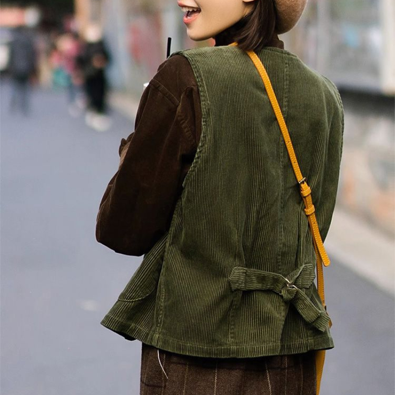 Vest Women Corduroy Retro Vint - Retro Vintage Korean Fashion review and price