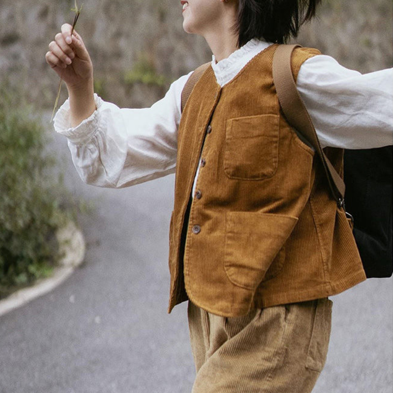 Vest Women Corduroy Retro Vint - Retro Vintage Korean Fashion review and price