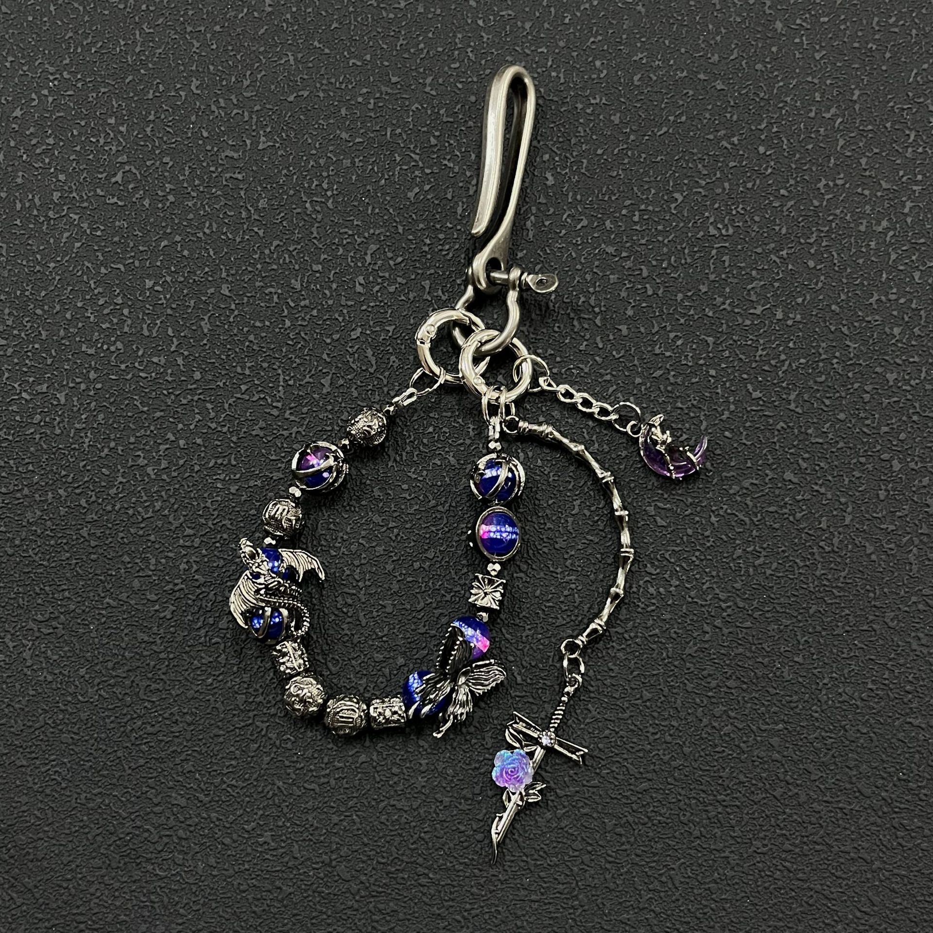 Black plated short chain rose  - Vintage Fashion Ornaments review and price