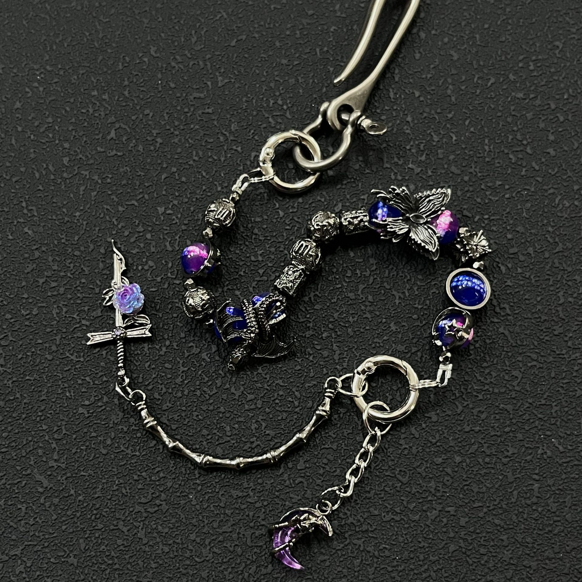 Black plated short chain rose  - Vintage Fashion Ornaments review and price