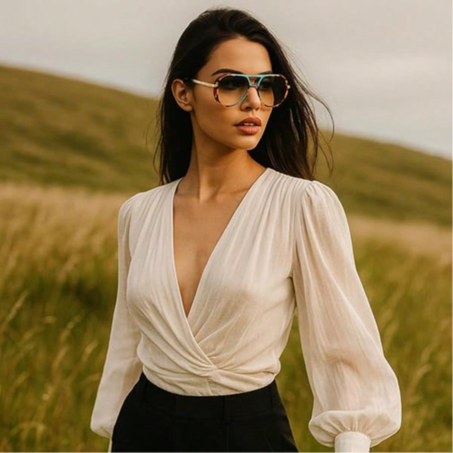 1pc Oversized Aviator For Wome - Vintage Fashion Design review and price