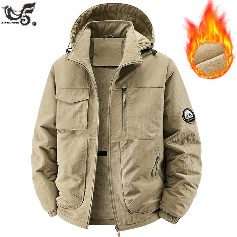Men Parkas Thick Warm Hooded C - Varsity Jacket Wool review and price
