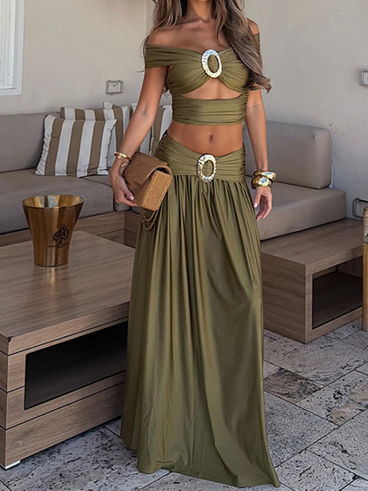Fashion Solid Backless Pleated - Vintage Fashion Expo review and price