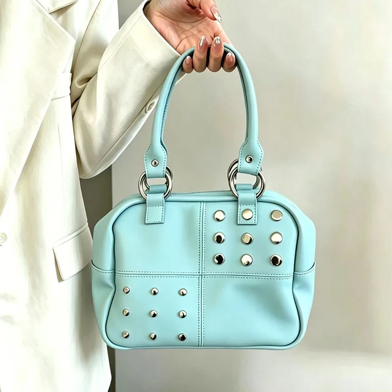 Korean Style Rivet Shoulder Ba - Retro Vintage Korean Fashion review and price