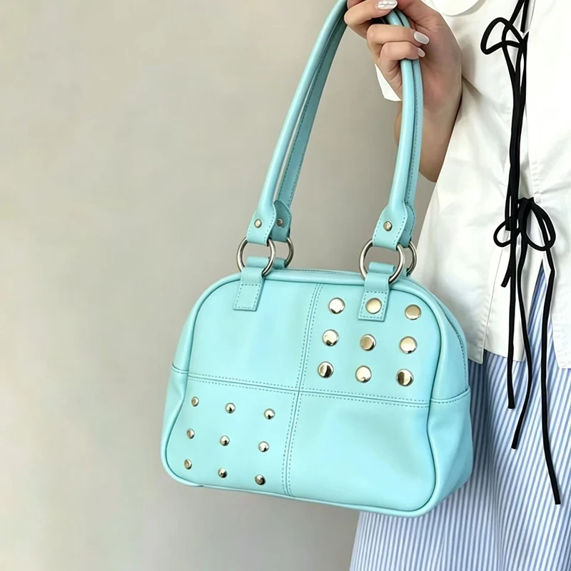Korean Style Rivet Shoulder Ba - Retro Vintage Korean Fashion review and price
