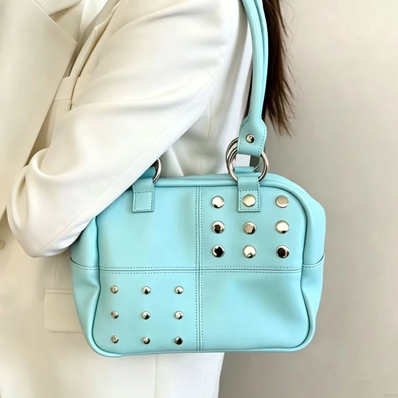 Korean Style Rivet Shoulder Ba - Retro Vintage Korean Fashion review and price