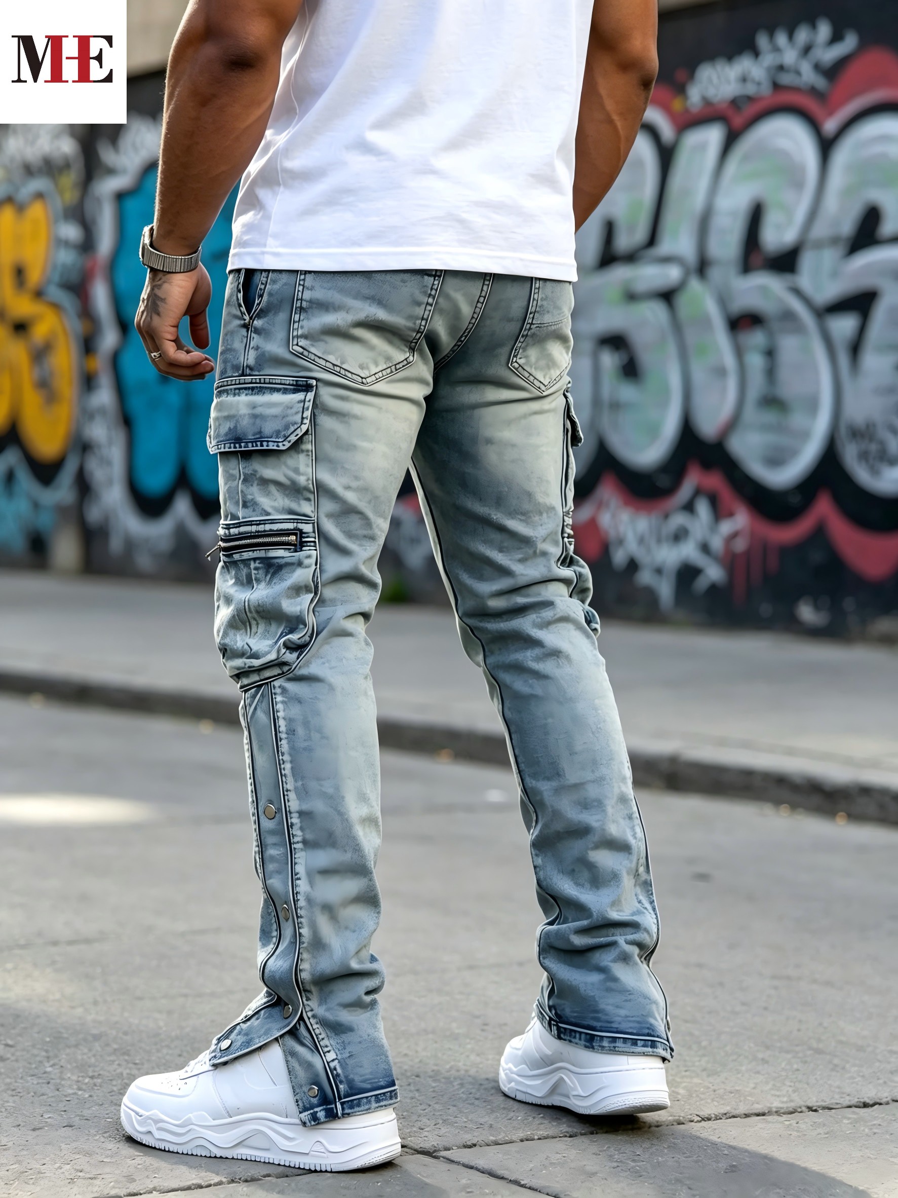 HME Men's Flared Denim Pants,  - Retro Track Pant review and price
