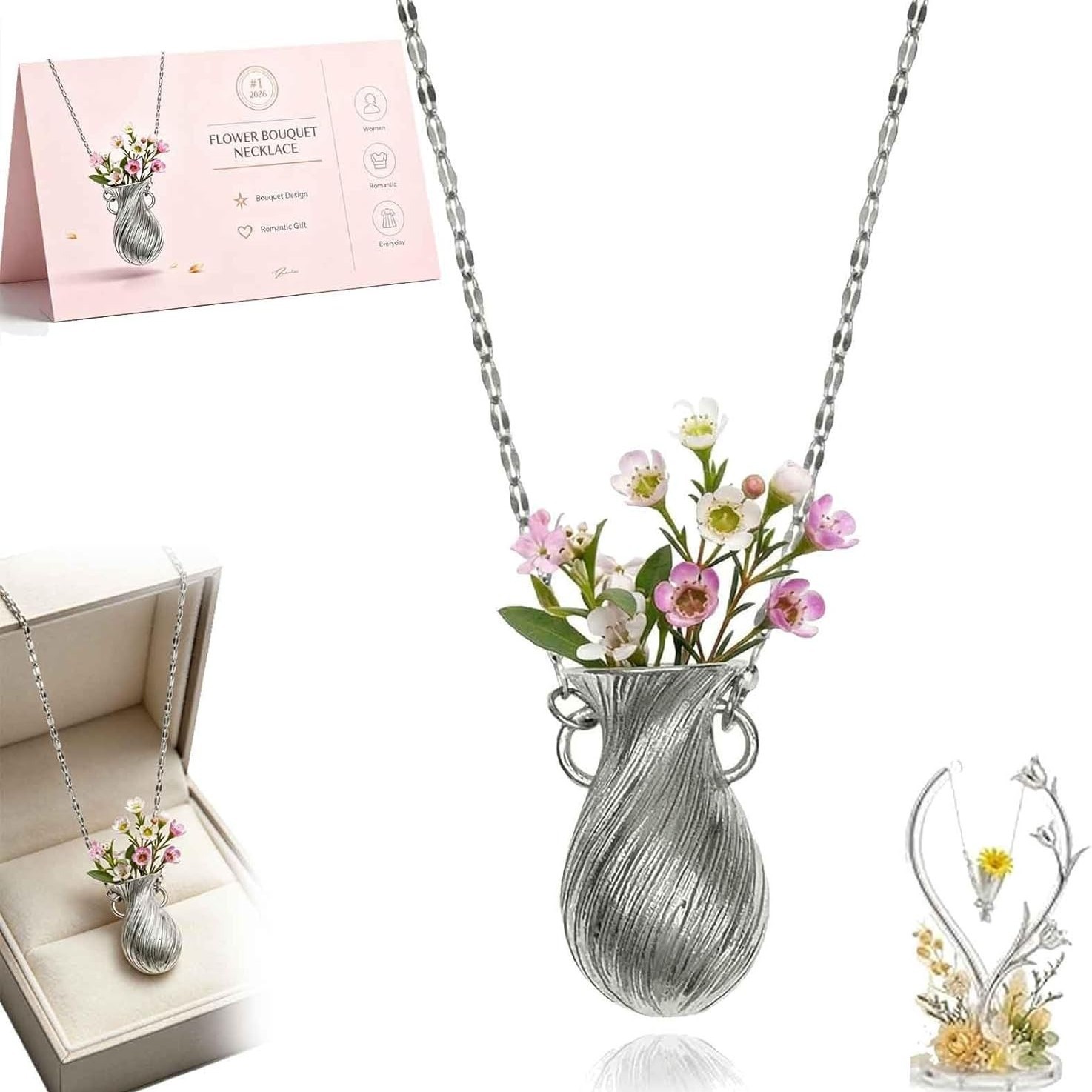 New Flower Bouquet Necklace We - Vintage Fashion Sketches review and price