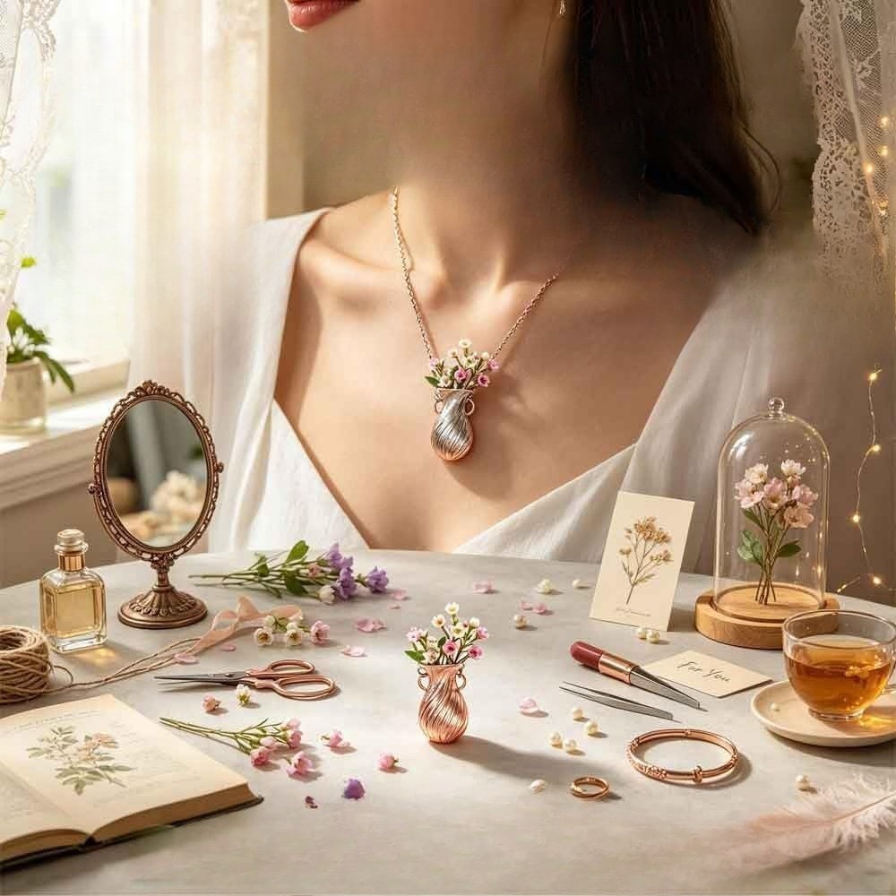 New Flower Bouquet Necklace We - Vintage Fashion Sketches review and price