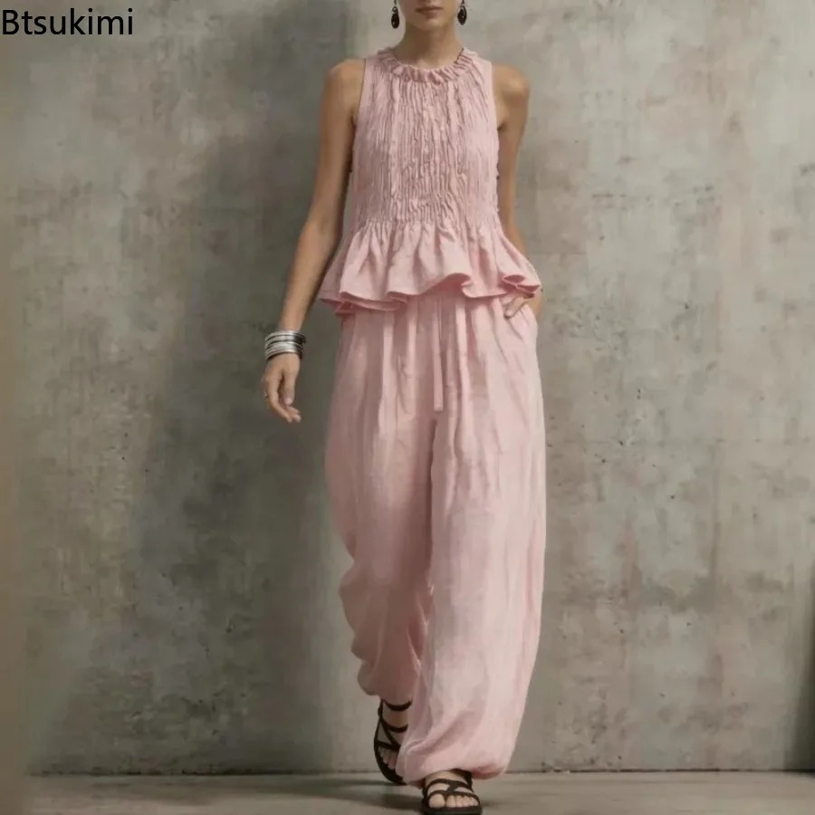 Simple Ruffle Hem Sleeveless T - Retro Track Pant review and price