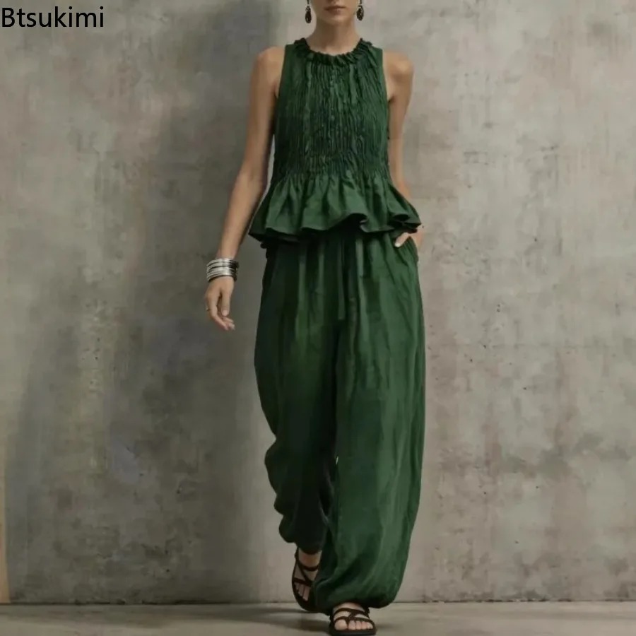 Simple Ruffle Hem Sleeveless T - Retro Track Pant review and price