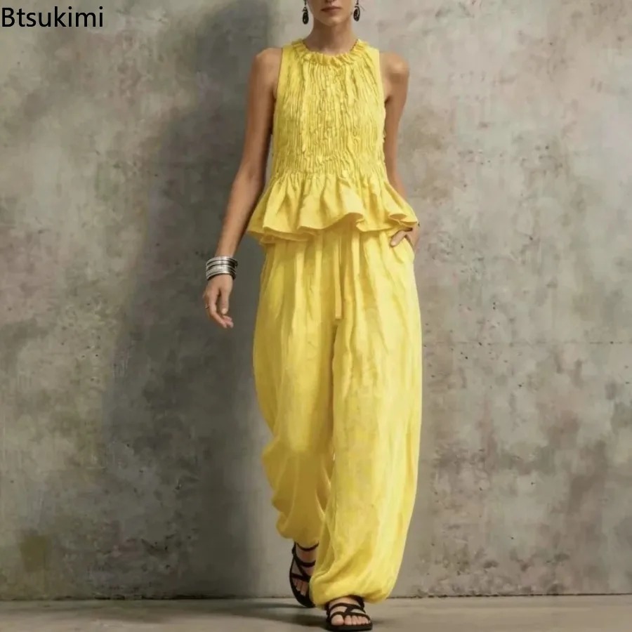 Simple Ruffle Hem Sleeveless T - Retro Track Pant review and price
