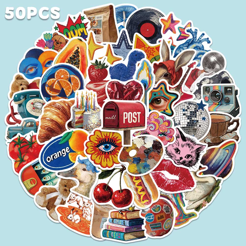 50pcs Vintage Y2K Sticker Fash - Vintage Fashion Boutique review and price