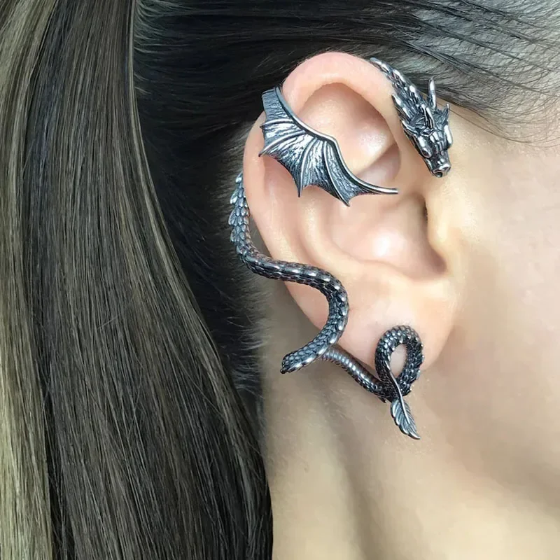 Gothic Dragon Stud Wrap Earrin - Vintage Fashion Ornaments review and price