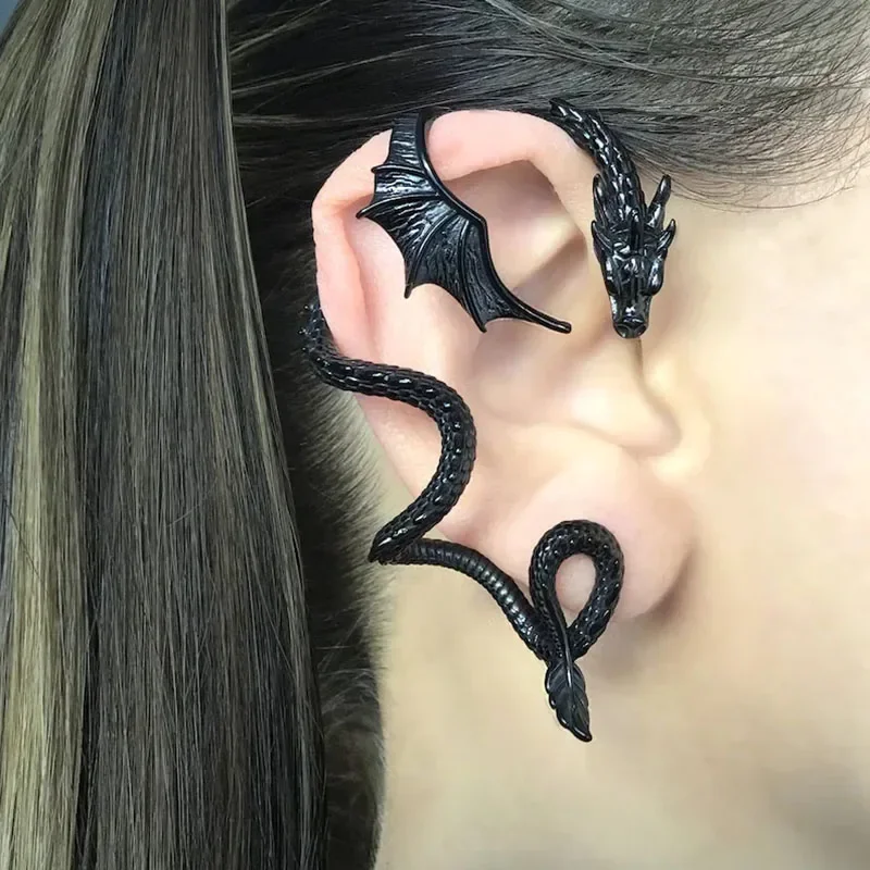 Gothic Dragon Stud Wrap Earrin - Vintage Fashion Ornaments review and price
