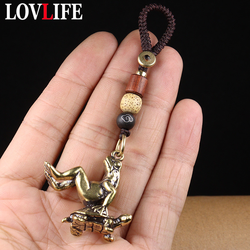 Copper Turtle Carrying Frog Ke - Vintage Fashion Ornaments review and price