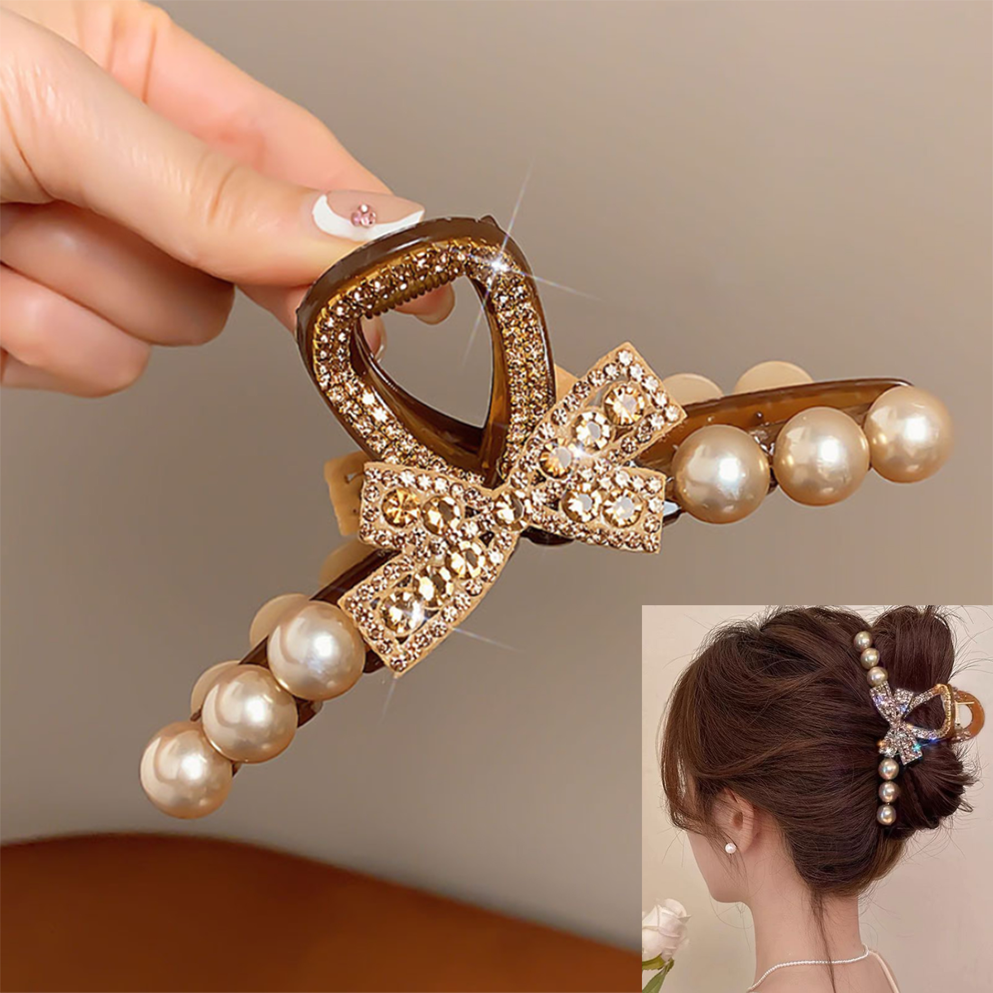 Vintage Pearl Black Hair Claws - Vintage Fashion Ornaments review and price