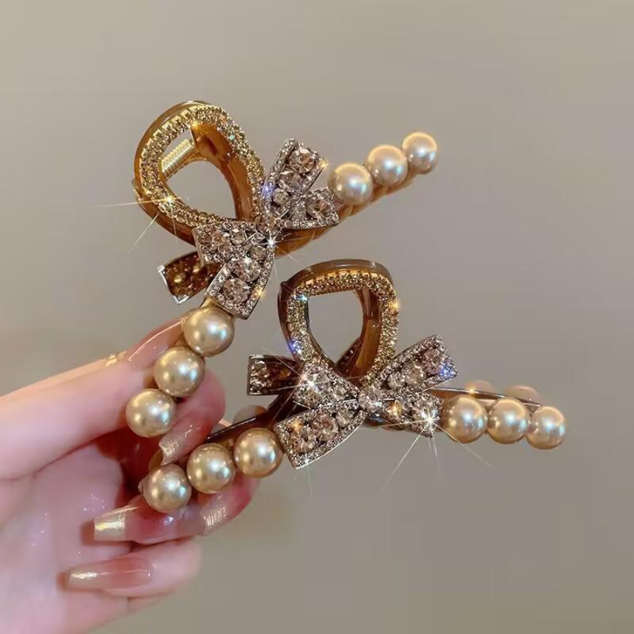 Vintage Pearl Black Hair Claws - Vintage Fashion Ornaments review and price