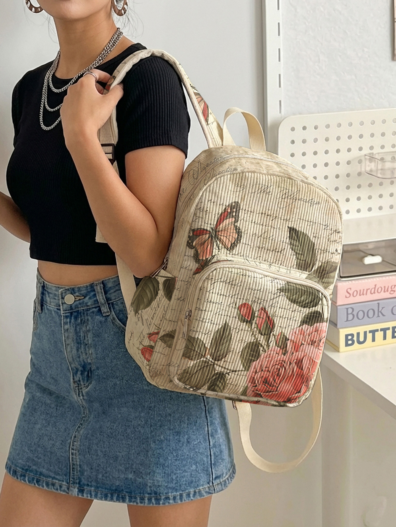 Vintage Roses & Butterfly Prin - Vintage Fashion Boutique review and price