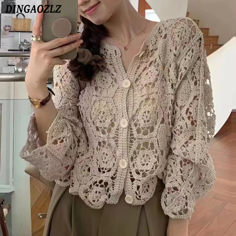 Retro Hook Flower Hollow Out T - Vintage Fashion Retro Outfit review and price