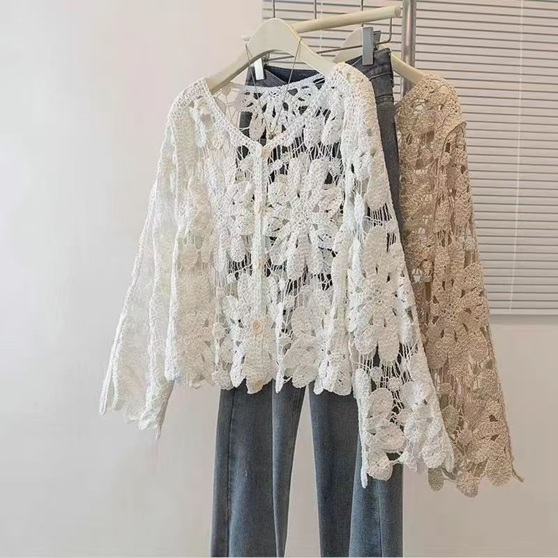 Retro Hook Flower Hollow Out T - Vintage Fashion Retro Outfit review and price