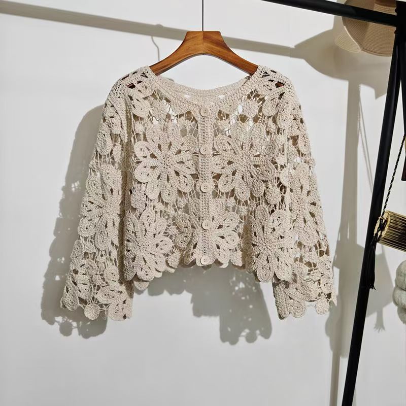 Retro Hook Flower Hollow Out T - Vintage Fashion Retro Outfit review and price