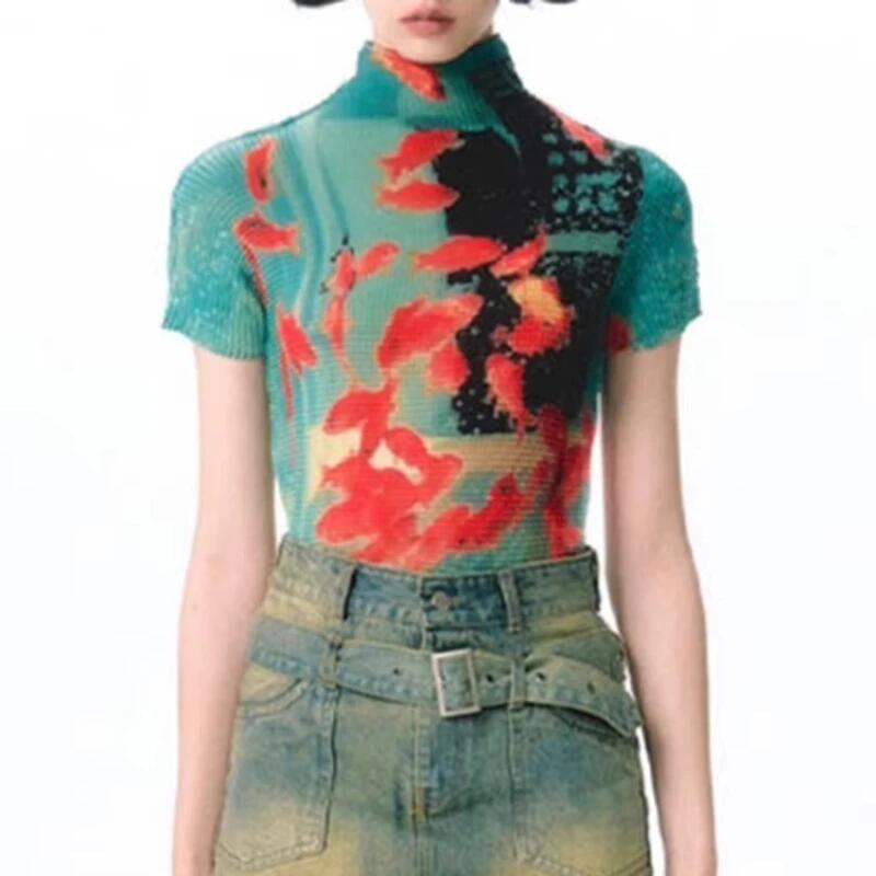 Women's T-Shirt Retro Print Hi - Retro Vintage Korean Fashion review and price
