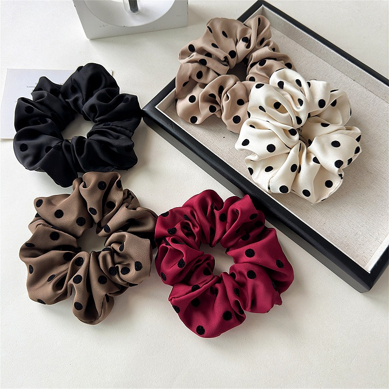 Korean Satin Polka Dot Scrunch - Vintage Fashion Boutique review and price