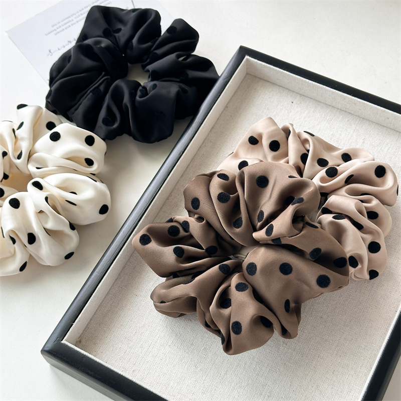 Korean Satin Polka Dot Scrunch - Vintage Fashion Boutique review and price