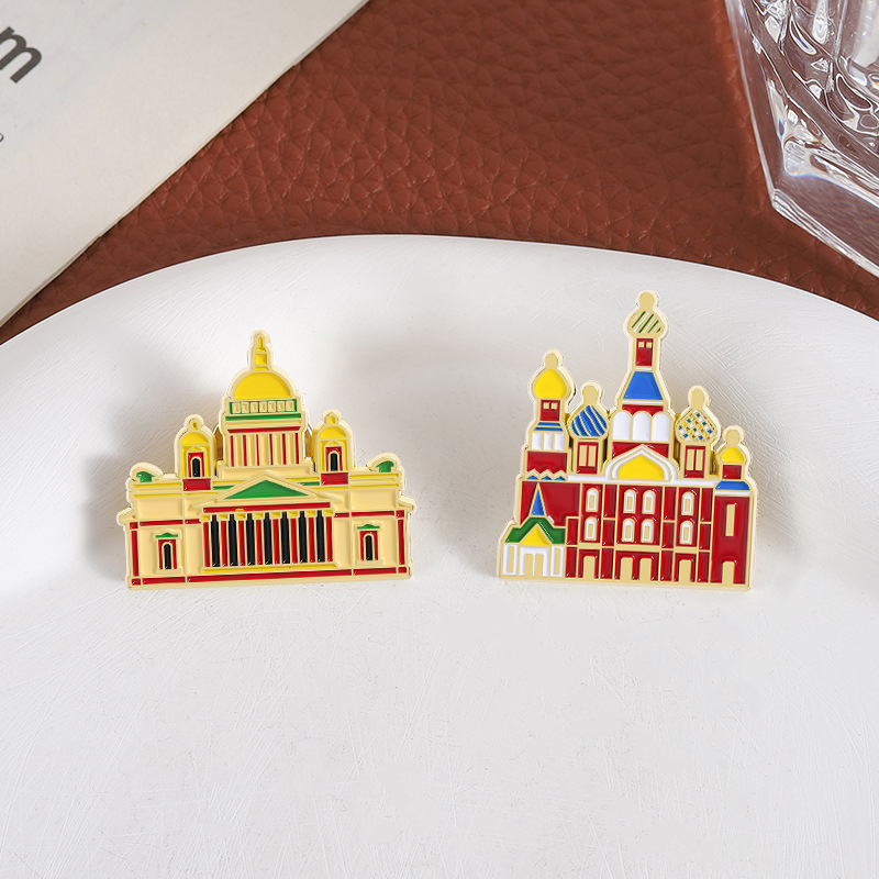 Vintage Building Enamel Brooch - Vintage Fashion Boutique review and price
