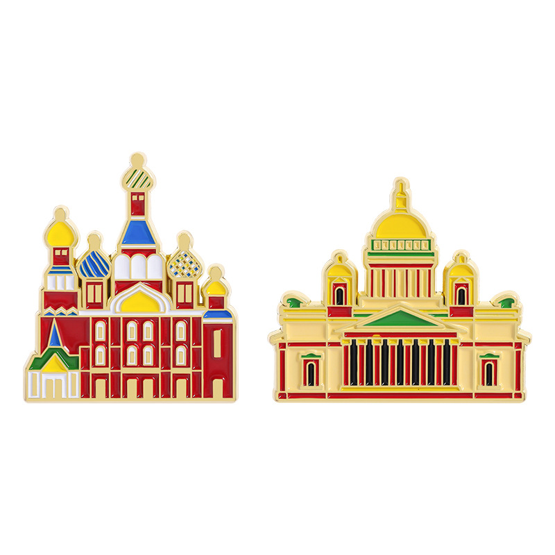 Vintage Building Enamel Brooch - Vintage Fashion Boutique review and price